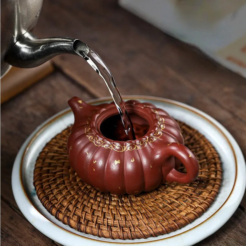 Full Handmade Yixing Zisha Teapot [Jin Wen Ruyi] (Long Xue Sha - 180ml) - YIQIN TEA HOUSE | yiqinteahouse.com | <200ml, full handmade zisha teapot, new arrival, teapot, teaware