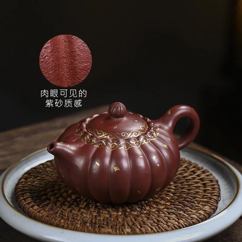 Full Handmade Yixing Zisha Teapot [Jin Wen Ruyi] (Long Xue Sha - 180ml) - YIQIN TEA HOUSE | yiqinteahouse.com | <200ml, full handmade zisha teapot, new arrival, teapot, teaware