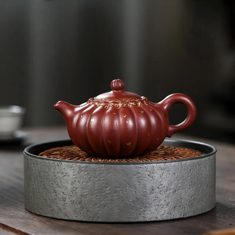 Full Handmade Yixing Zisha Teapot [Jin Wen Ruyi] (Long Xue Sha - 180ml) - YIQIN TEA HOUSE | yiqinteahouse.com | <200ml, full handmade zisha teapot, new arrival, teapot, teaware