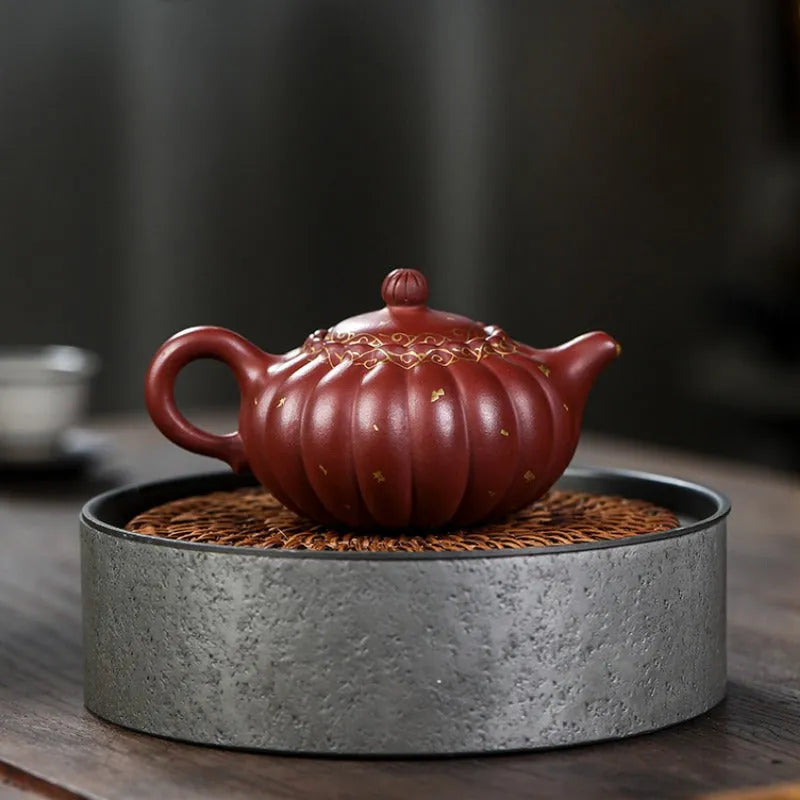 Full Handmade Yixing Zisha Teapot [Jin Wen Ruyi] (Long Xue Sha - 180ml) - YIQIN TEA HOUSE | yiqinteahouse.com | <200ml, full handmade zisha teapot, new arrival, teapot, teaware