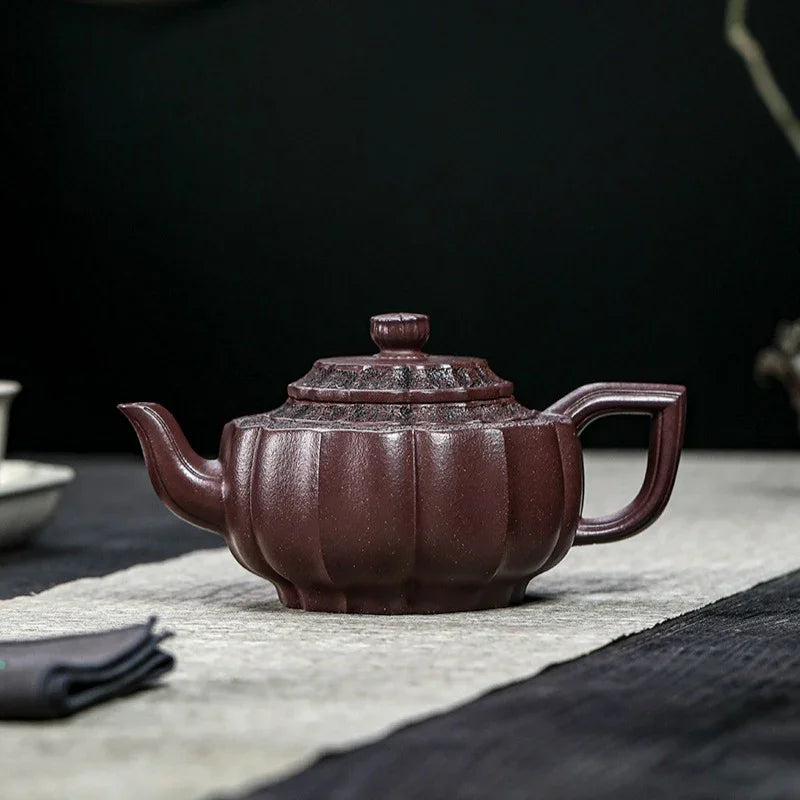 Teko Zisha Yixing Buatan Tangan Sepenuhnya [Jin Wen Yu Wan] (Zi Ni - 300ml)