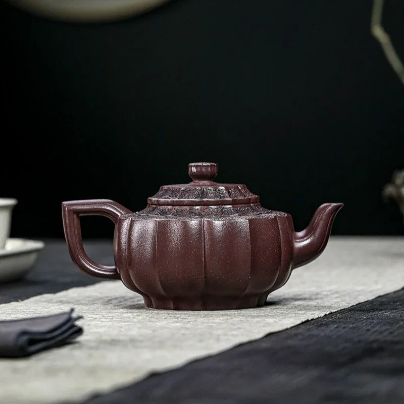 Teko Zisha Yixing Buatan Tangan Sepenuhnya [Jin Wen Yu Wan] (Zi Ni - 300ml)