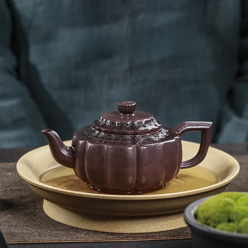 Teko Zisha Yixing Buatan Tangan Sepenuhnya [Jin Wen Yu Wan] (Zi Ni - 300ml)