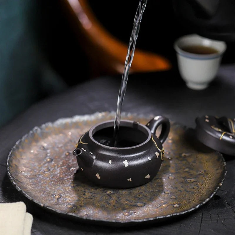 Teko Zisha Yixing Buatan Tangan Sepenuhnya [Jin Zhi Yuye] (Hei Luo Lan - 150ml)