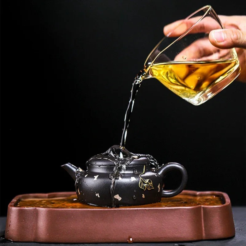 Teko Zisha Yixing Buatan Tangan Sepenuhnya [Jin Zhi Yuye] (Hei Luo Lan - 150ml)