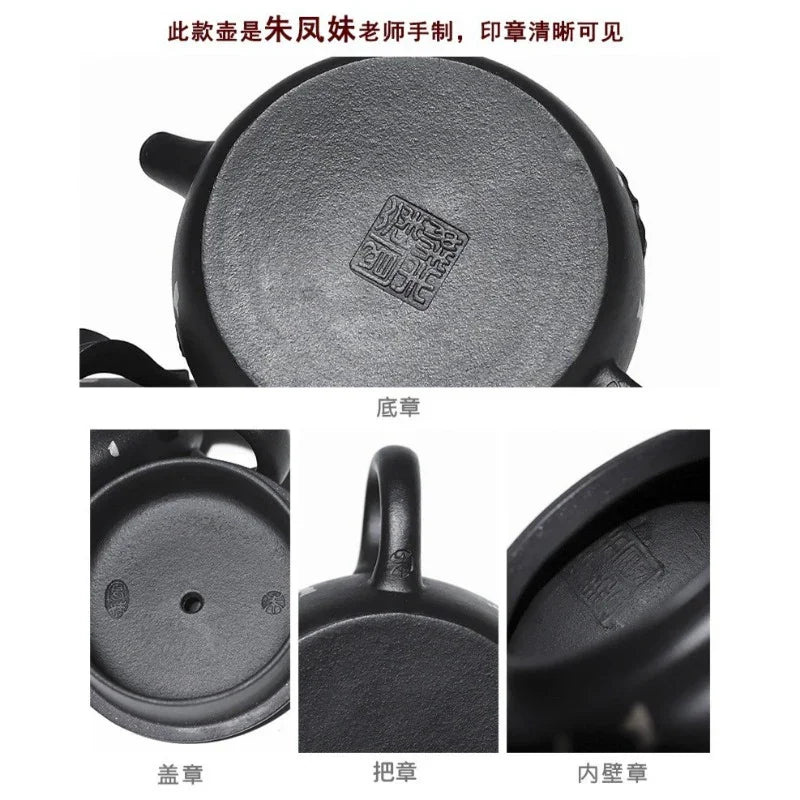 Teko Zisha Yixing Buatan Tangan Sepenuhnya [Jin Zhi Yuye] (Hei Luo Lan - 150ml)