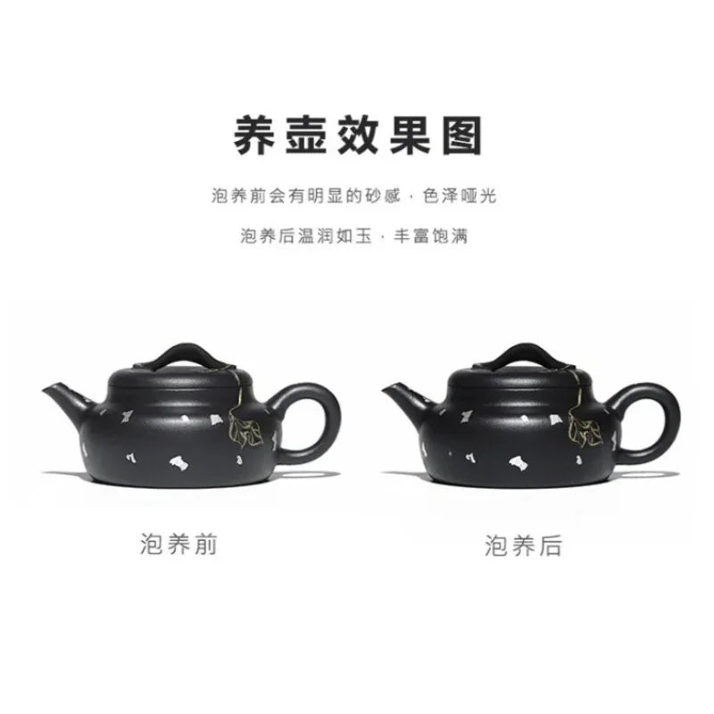 Teko Zisha Yixing Buatan Tangan Sepenuhnya [Jin Zhi Yuye] (Hei Luo Lan - 150ml)