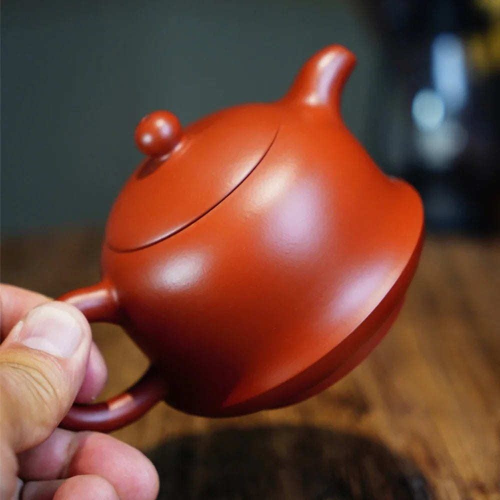 Teko Zisha Yixing Buatan Tangan Sepenuhnya [Jin Zhong Pot] (Dahongpao - 200ml)