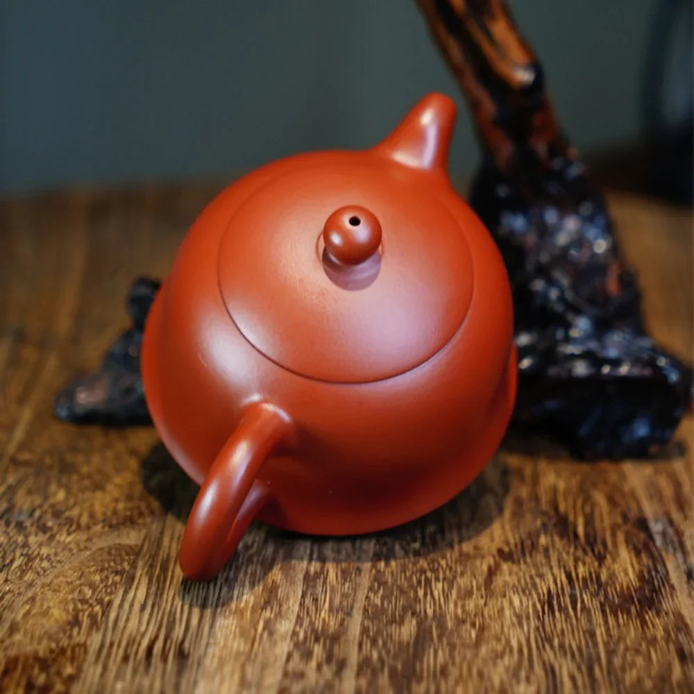 Teko Zisha Yixing Buatan Tangan Sepenuhnya [Jin Zhong Pot] (Dahongpao - 200ml)