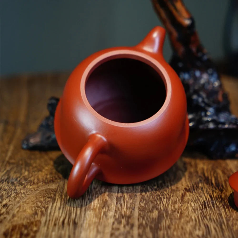 Teko Zisha Yixing Buatan Tangan Sepenuhnya [Jin Zhong Pot] (Dahongpao - 200ml)