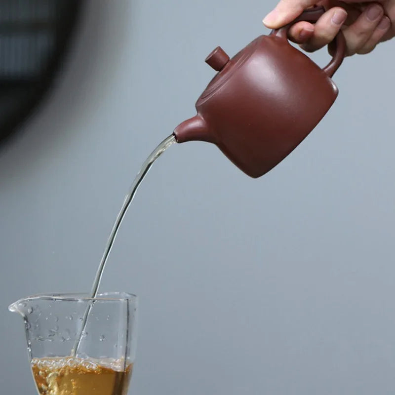 Teko Zisha Yixing Buatan Tangan Sepenuhnya [Jing Lan Pot] (Zi Ni - 280ml)