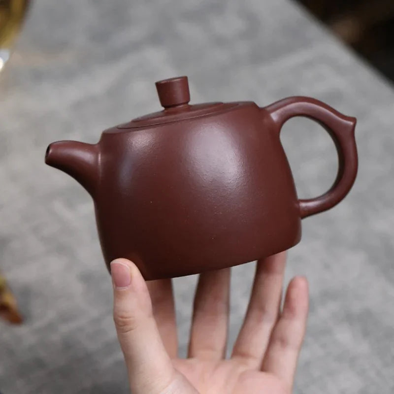 Teko Zisha Yixing Buatan Tangan Sepenuhnya [Jing Lan Pot] (Zi Ni - 280ml)