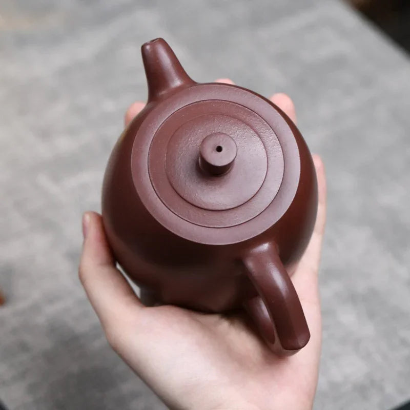 Teko Zisha Yixing Buatan Tangan Sepenuhnya [Jing Lan Pot] (Zi Ni - 280ml)