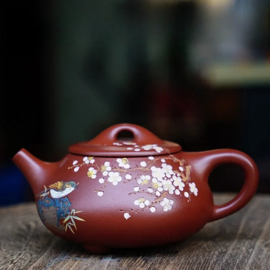 Teko Zisha Yixing Buatan Tangan Sepenuhnya [Jingzhou Shi Piao Pot] (Dahongpao - 280ml)