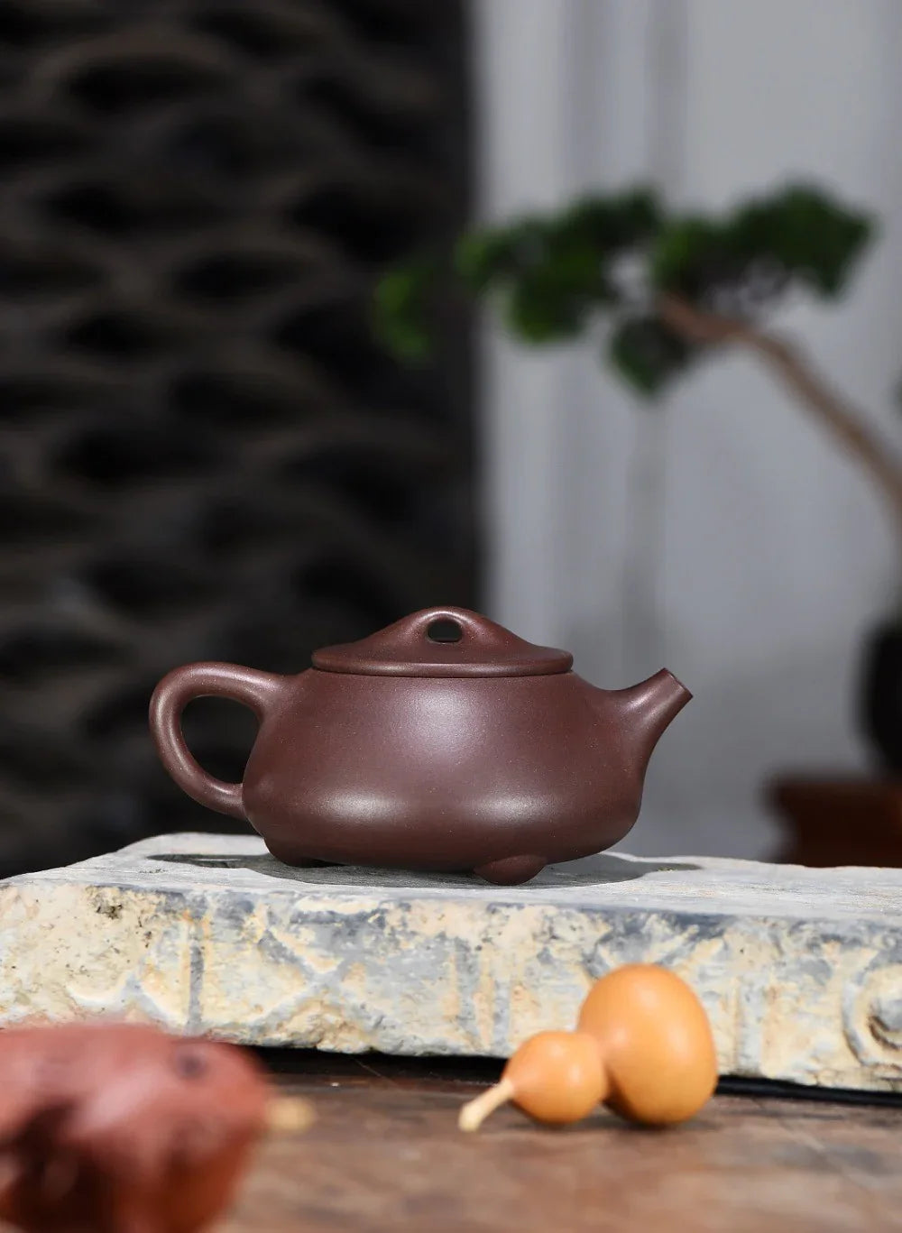 Teko Zisha Yixing Buatan Tangan Sepenuhnya [Jingzhou Shi Piao Pot] (Di Cao Qing - 350ml)