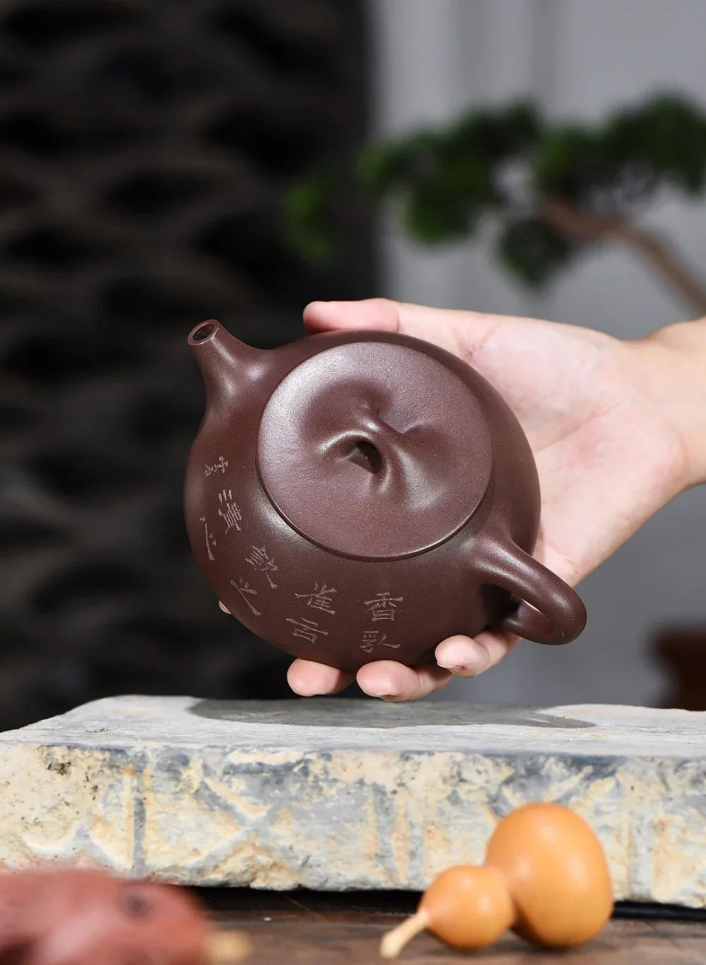 Teko Zisha Yixing Buatan Tangan Sepenuhnya [Jingzhou Shi Piao Pot] (Di Cao Qing - 350ml)