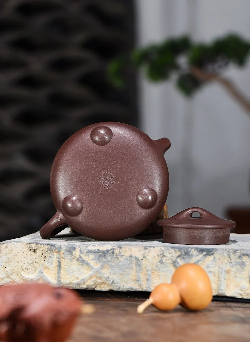 Teko Zisha Yixing Buatan Tangan Sepenuhnya [Jingzhou Shi Piao Pot] (Di Cao Qing - 350ml)