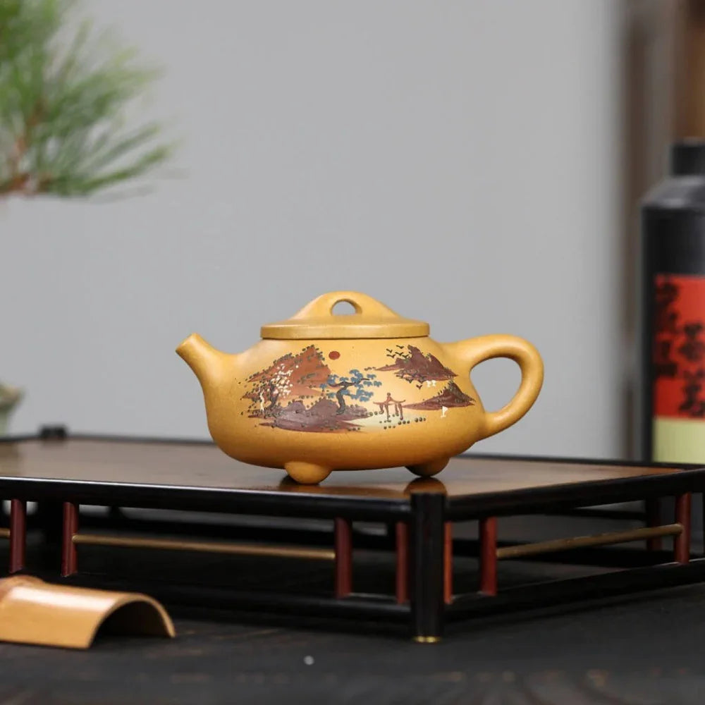 Teiera Yixing Zisha interamente fatta a mano [Jingzhou Shi Piao Pot] (Duan Ni - 240ml)