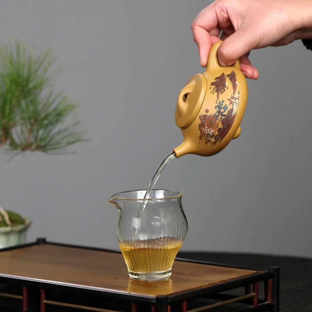 Teiera Yixing Zisha interamente fatta a mano [Jingzhou Shi Piao Pot] (Duan Ni - 240ml)