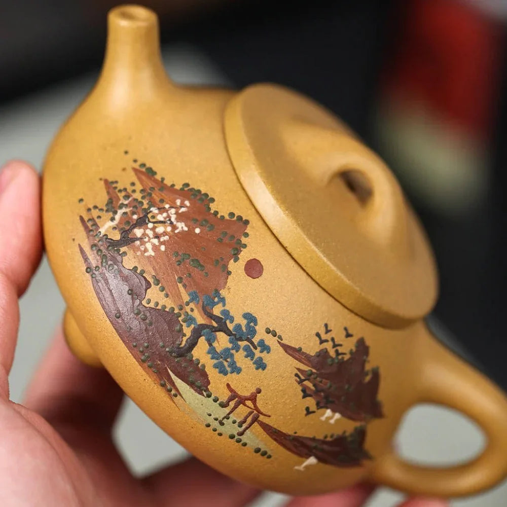 Teiera Yixing Zisha interamente fatta a mano [Jingzhou Shi Piao Pot] (Duan Ni - 240ml)
