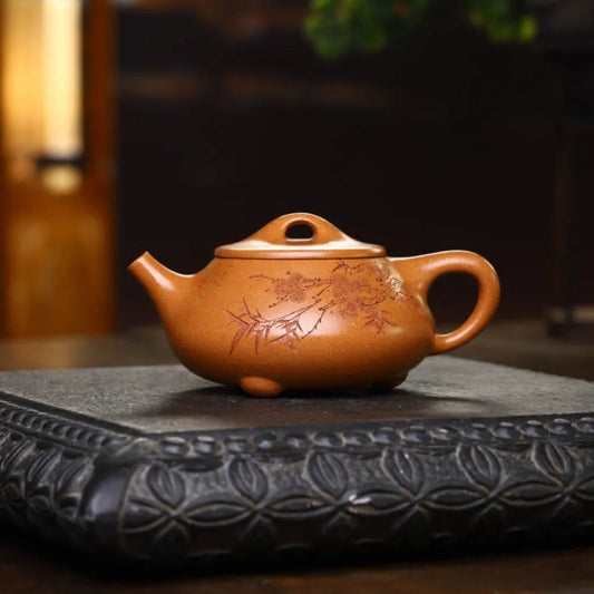 Full Handmade Yixing Zisha Teapot [Jingzhou Shi Piao Pot] (Duan Ni - 280ml) - YIQIN TEA HOUSE | yiqinteahouse.com | 200-300ml, full handmade zisha teapot, new arrival, teapot, teaware