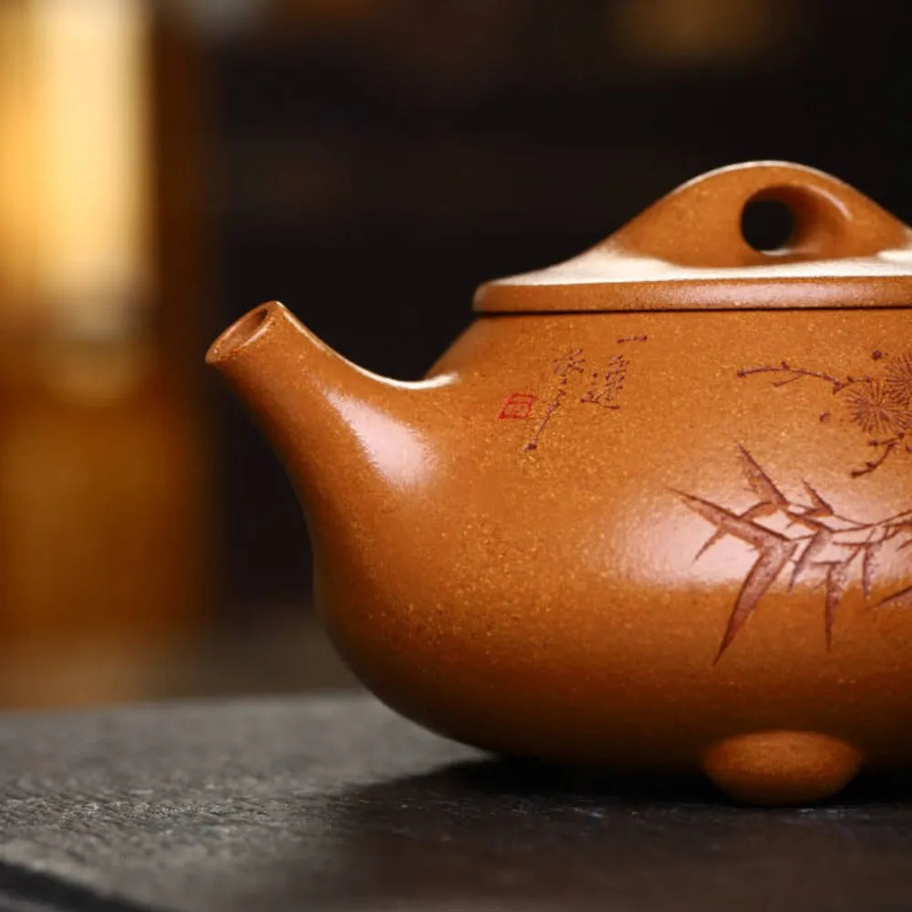 Full Handmade Yixing Zisha Teapot [Jingzhou Shi Piao Pot] (Duan Ni - 280ml) - YIQIN TEA HOUSE | yiqinteahouse.com | 200-300ml, full handmade zisha teapot, new arrival, teapot, teaware