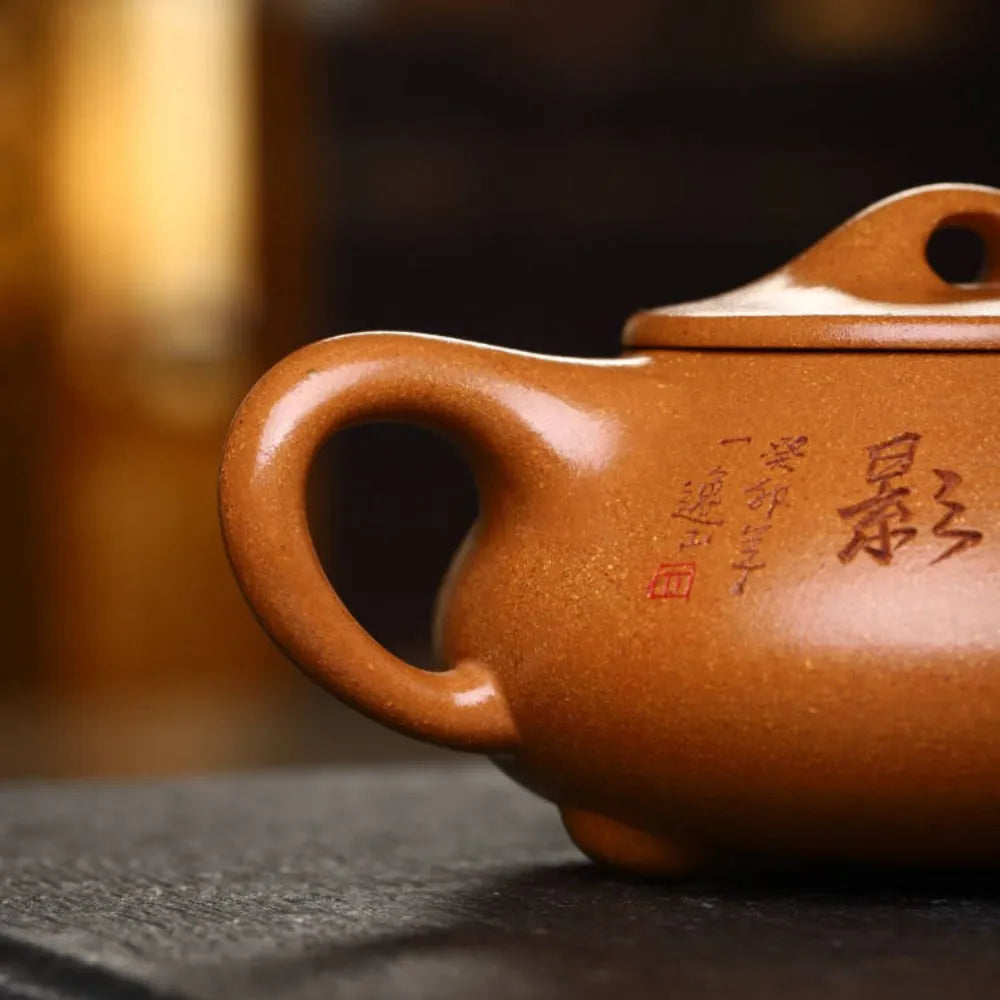 Full Handmade Yixing Zisha Teapot [Jingzhou Shi Piao Pot] (Duan Ni - 280ml) - YIQIN TEA HOUSE | yiqinteahouse.com | 200-300ml, full handmade zisha teapot, new arrival, teapot, teaware