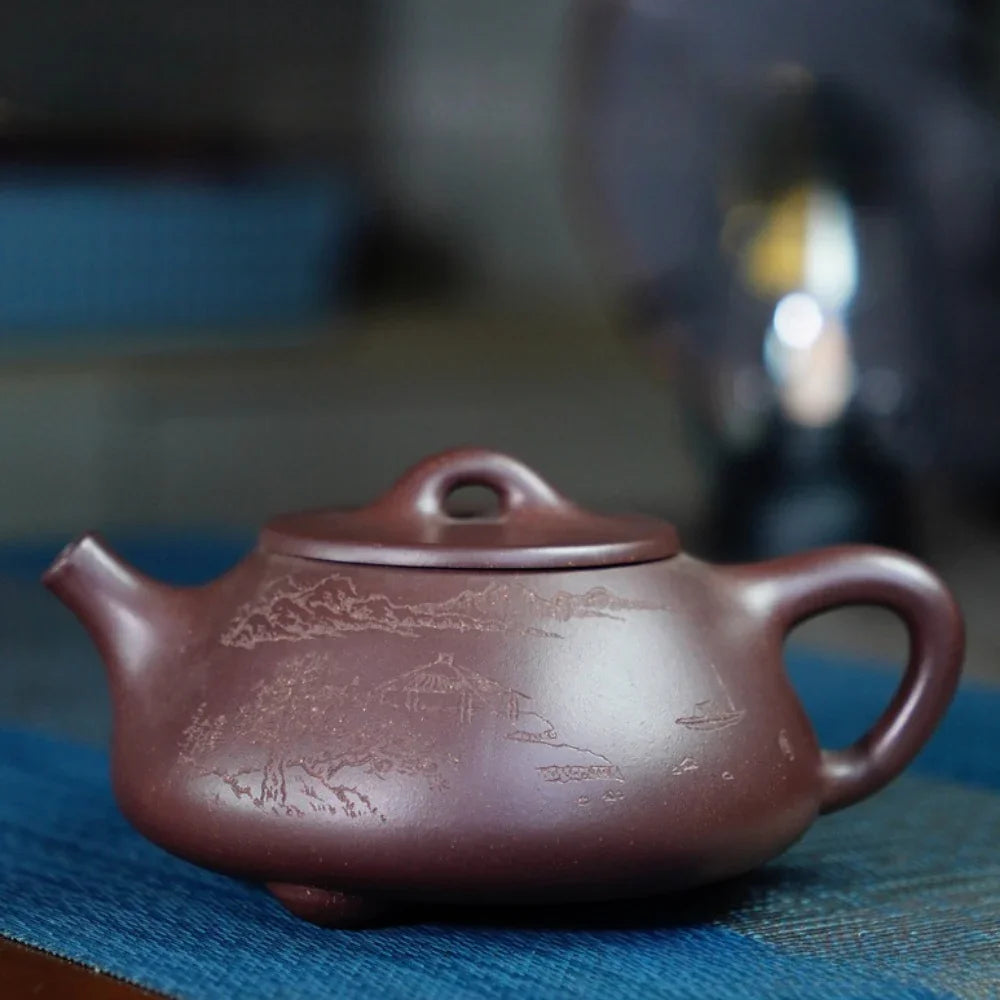 Teko Zisha Yixing Buatan Tangan Sepenuhnya [Jingzhou Shi Piao Pot - Fragrance] (Zi Ni - 300ml)