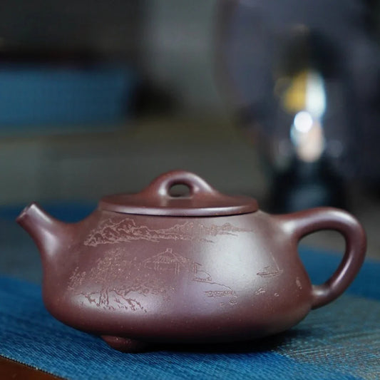 Teko Zisha Yixing Buatan Tangan Sepenuhnya [Jingzhou Shi Piao Pot - Fragrance] (Zi Ni - 300ml)
