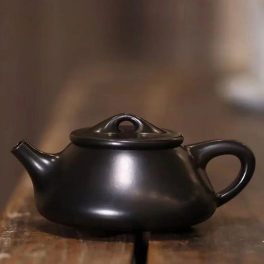 Teko Yixing Zisha Buatan Tangan Sepenuhnya [Jingzhou Shi Piao Pot] (Hei Ni - 180/250ml)