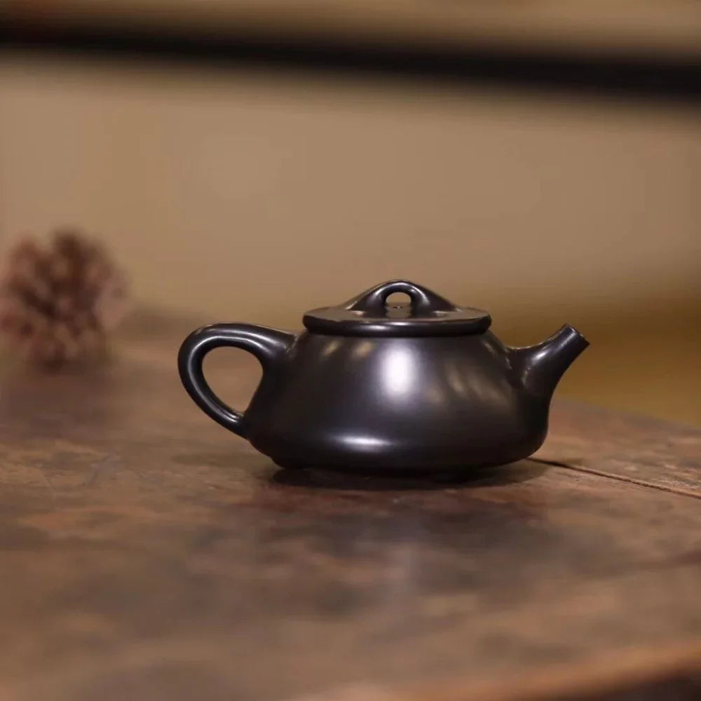 Teko Yixing Zisha Buatan Tangan Sepenuhnya [Jingzhou Shi Piao Pot] (Hei Ni - 180/250ml)
