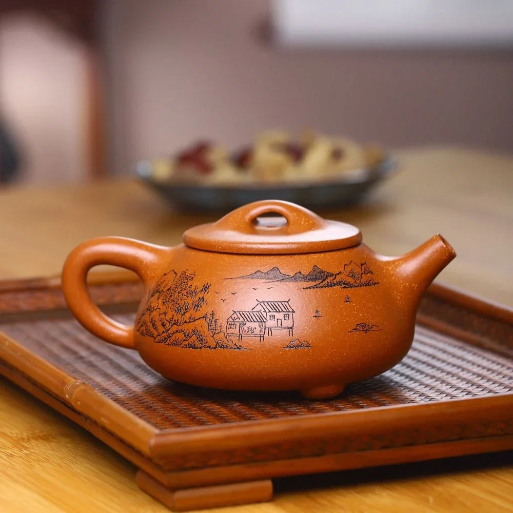 Teko Zisha Yixing Buatan Tangan Sepenuhnya [Jingzhou Shi Piao Pot] (Jiang Po Ni - 300ml)