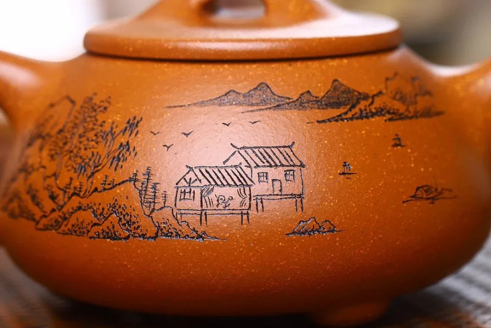 Teko Zisha Yixing Buatan Tangan Sepenuhnya [Jingzhou Shi Piao Pot] (Jiang Po Ni - 300ml)