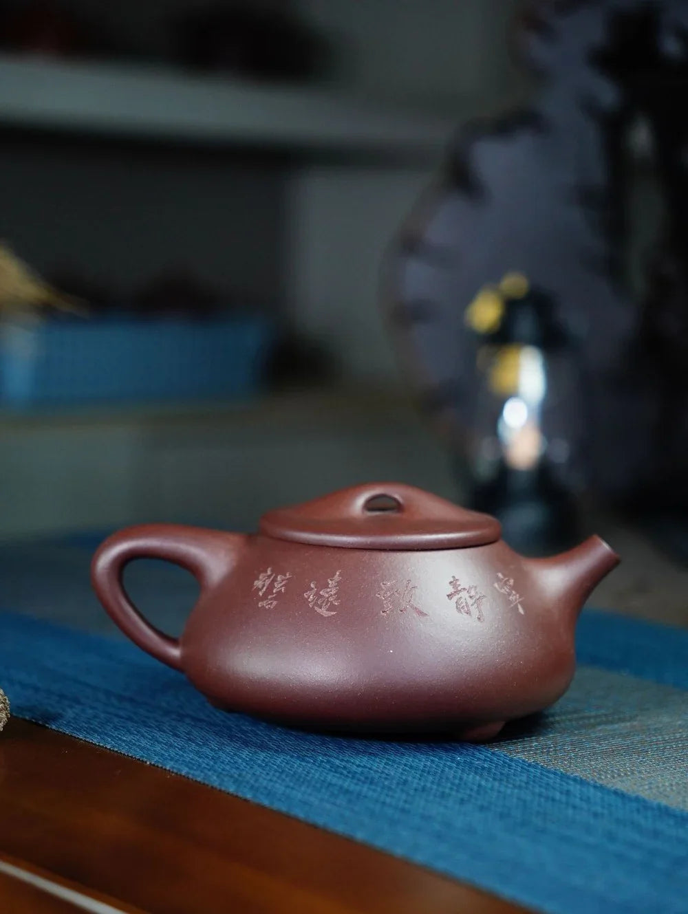 Teko Zisha Yixing Buatan Tangan Sepenuhnya [Jingzhou Shi Piao Pot - Ningjing Zhi Yuan] (Zi Ni - 400ml)