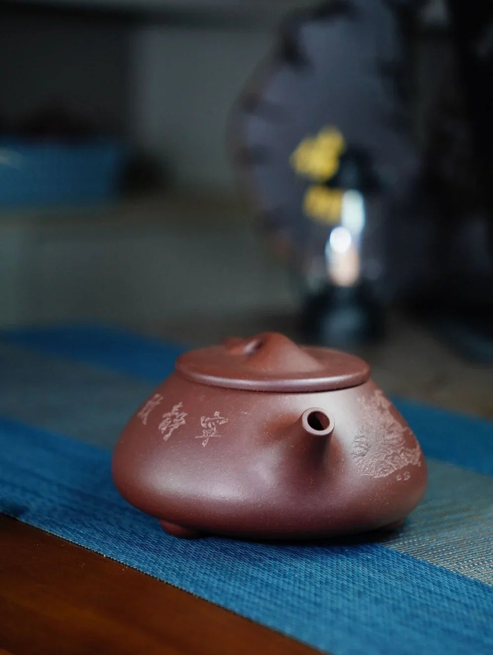 Teko Zisha Yixing Buatan Tangan Sepenuhnya [Jingzhou Shi Piao Pot - Ningjing Zhi Yuan] (Zi Ni - 400ml)