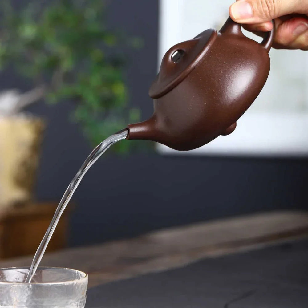 Teko Zisha Yixing Buatan Tangan Sepenuhnya [Jingzhou Shi Piao Pot] (Zi Ni - 200ml)