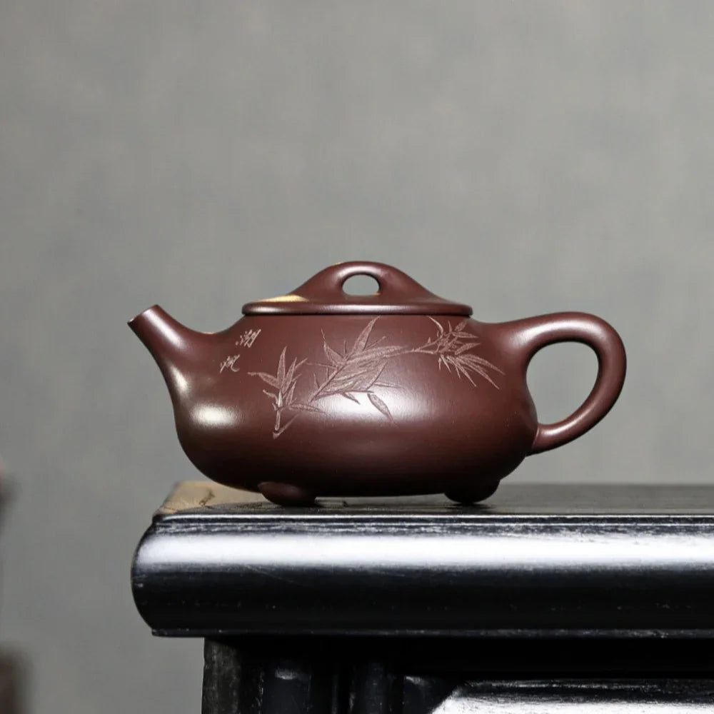 Teko Yixing Zisha Buatan Tangan Sepenuhnya [Jingzhou Shi Piao Pot] (Zi Ni - 300ml)