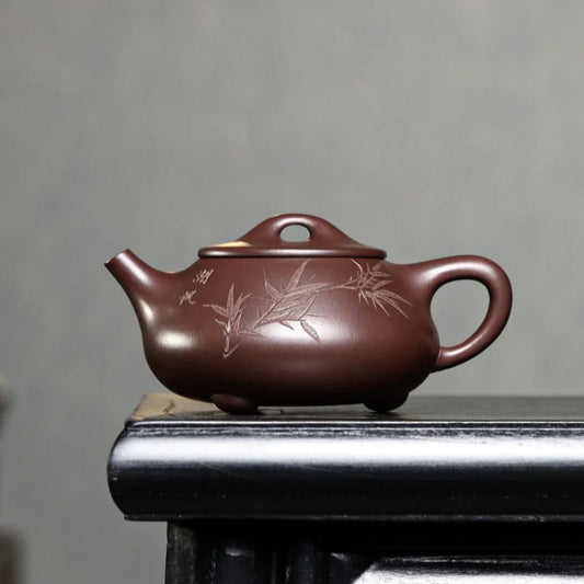 Teko Yixing Zisha Buatan Tangan Sepenuhnya [Jingzhou Shi Piao Pot] (Zi Ni - 300ml)