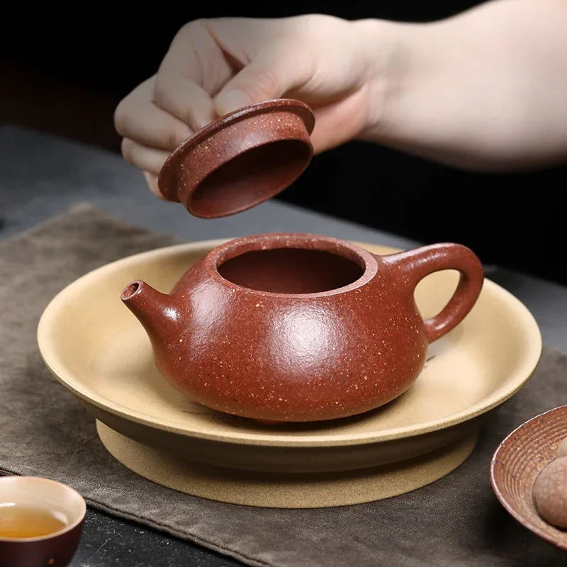 Teko Zisha Yixing Buatan Tangan Sepenuhnya [Jingzhou Shi Piao] (Tao Hua Ni - 300ml)