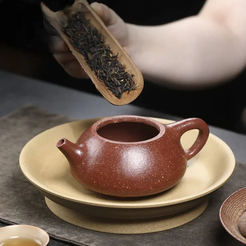 Teko Zisha Yixing Buatan Tangan Sepenuhnya [Jingzhou Shi Piao] (Tao Hua Ni - 300ml)