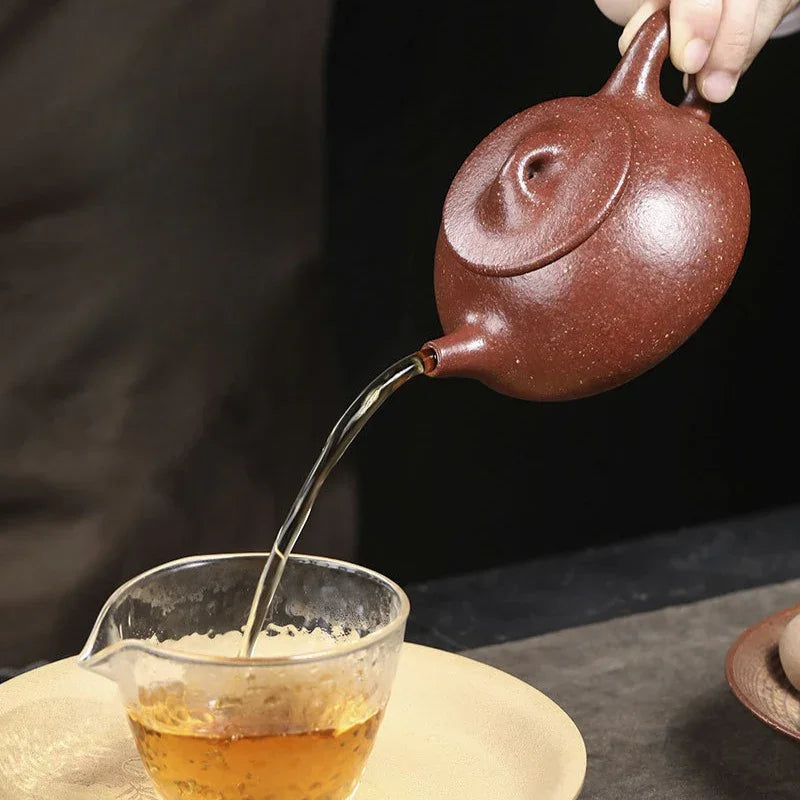 Teko Zisha Yixing Buatan Tangan Sepenuhnya [Jingzhou Shi Piao] (Tao Hua Ni - 300ml)