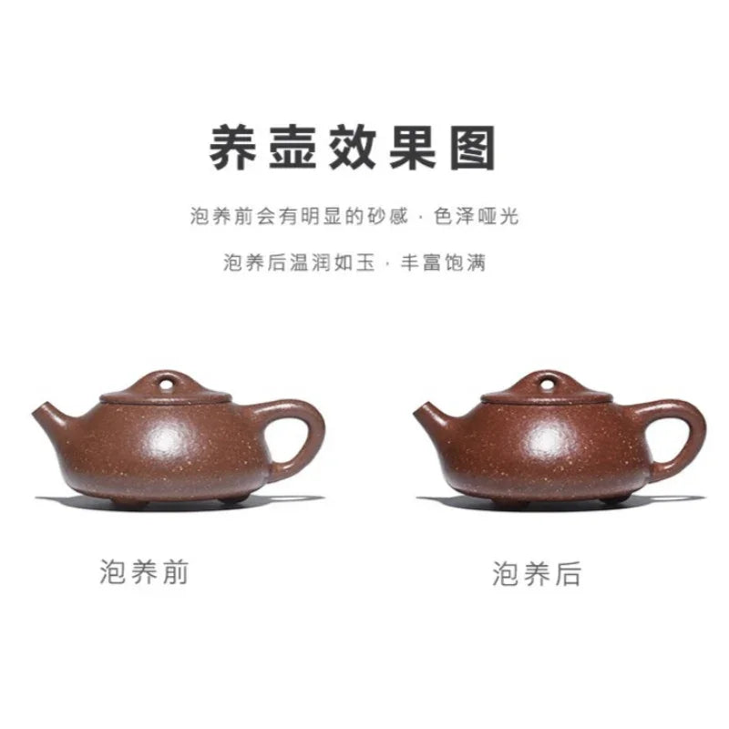 Teko Zisha Yixing Buatan Tangan Sepenuhnya [Jingzhou Shi Piao] (Tao Hua Ni - 300ml)