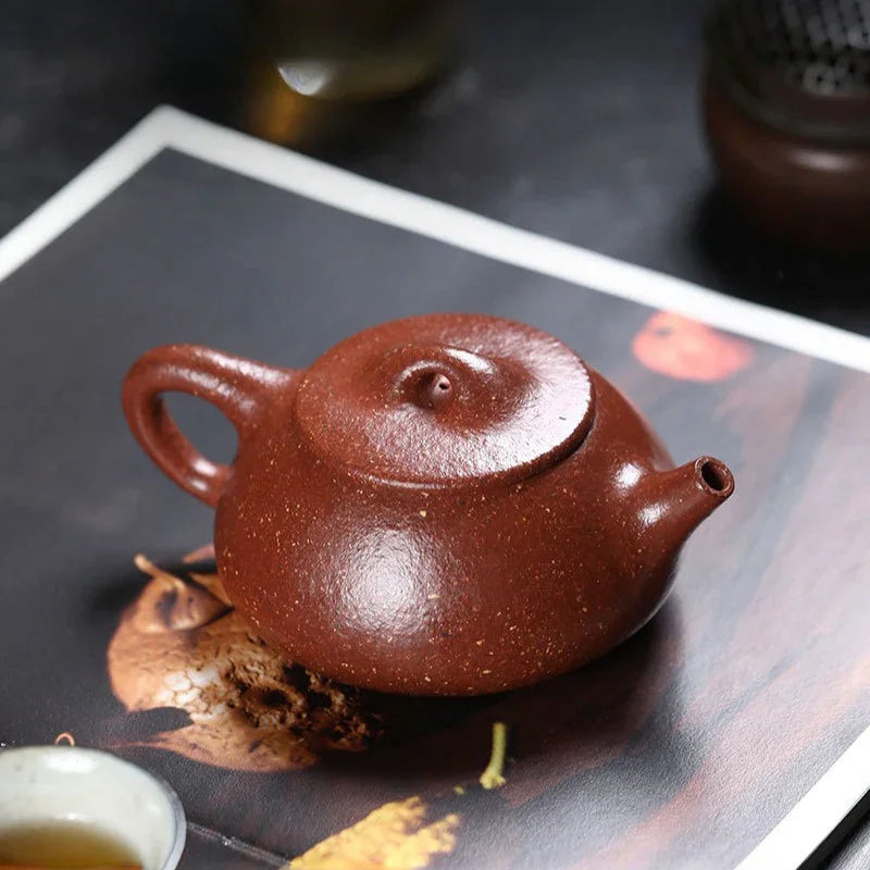 Teko Zisha Yixing Buatan Tangan Sepenuhnya [Jingzhou Shi Piao] (Tao Hua Ni - 300ml)