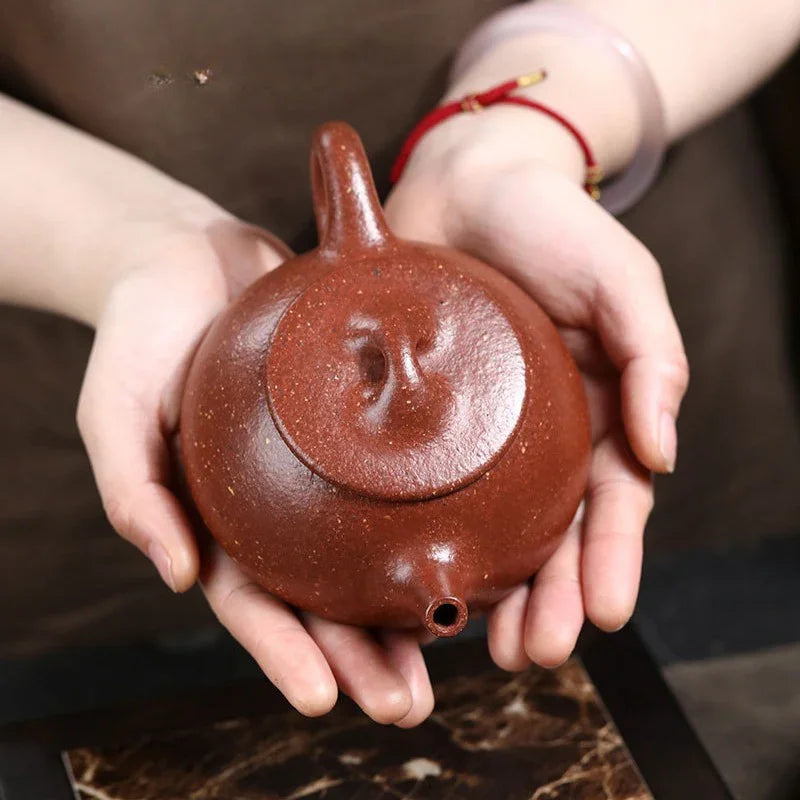 Teko Zisha Yixing Buatan Tangan Sepenuhnya [Jingzhou Shi Piao] (Tao Hua Ni - 300ml)
