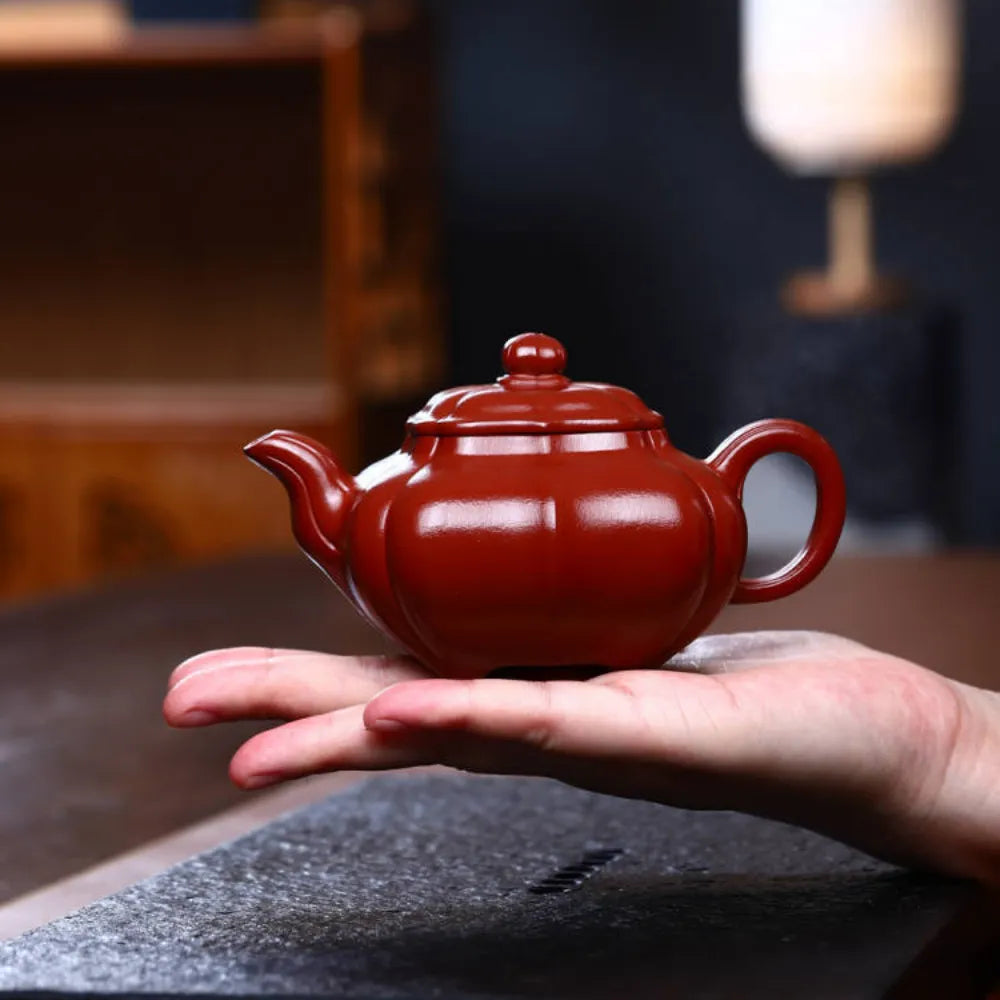 Full Handmade Yixing Zisha Teapot [Jinnang Chuan Lu Pot] (Dahongpao - 250ml) - YIQIN TEA HOUSE | yiqinteahouse.com | 200-300ml, full handmade zisha teapot, new arrival, plain smooth, teapot, teaware