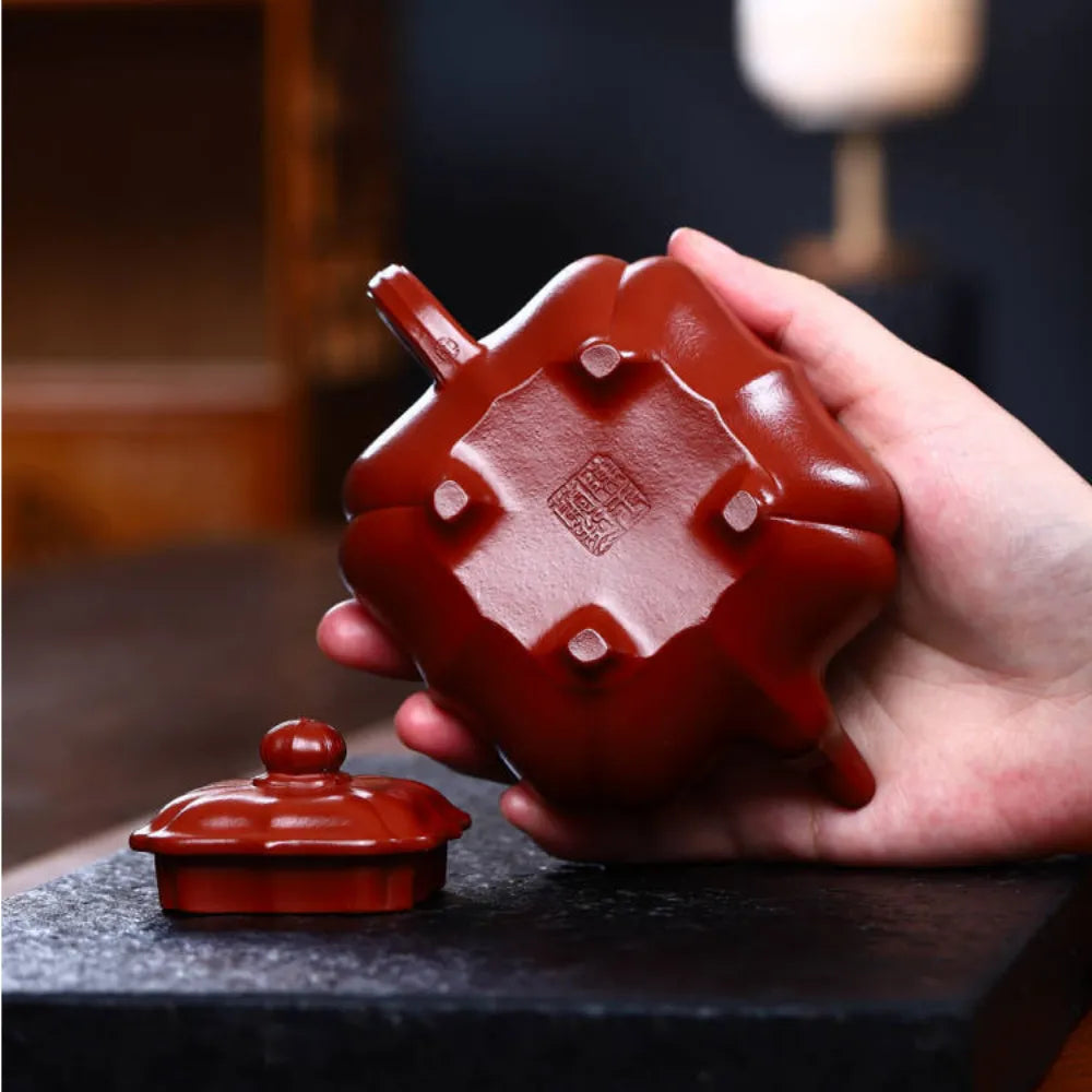 Full Handmade Yixing Zisha Teapot [Jinnang Chuan Lu Pot] (Dahongpao - 250ml) - YIQIN TEA HOUSE | yiqinteahouse.com | 200-300ml, full handmade zisha teapot, new arrival, plain smooth, teapot, teaware