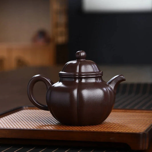 Teko Yixing Zisha Buatan Tangan Sepenuhnya [Jinnang Duo Qiu Pot] (Lao Zi Ni- 300ml)