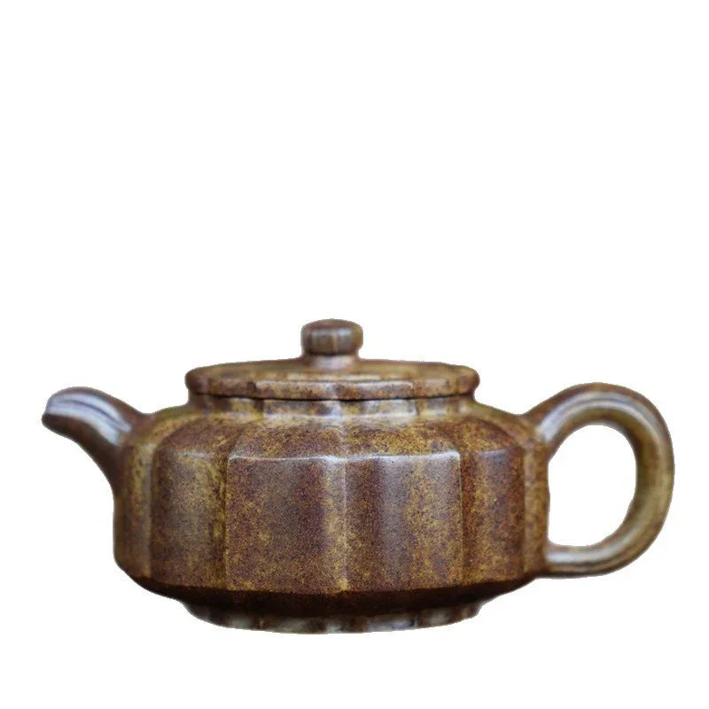 Théière Yixing Zisha entièrement faite à la main [Jinnang Zhou Pan Pot] (Qing Duan Ni Fired - 140 ml)