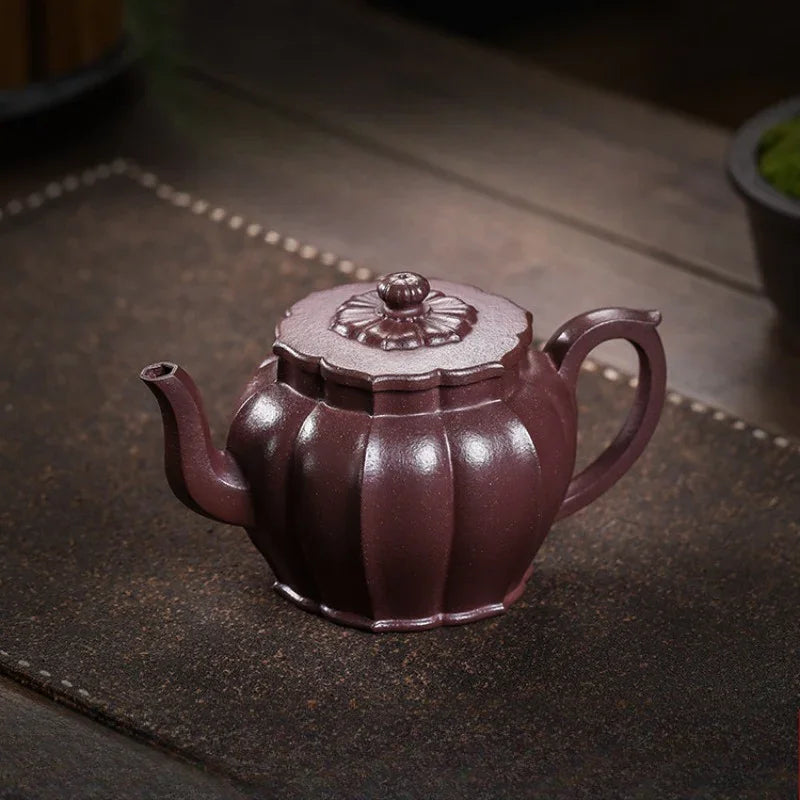 Teko Zisha Yixing Buatan Tangan Sepenuhnya [Jinwen Gongdeng] (Zi Ni - 250ml)