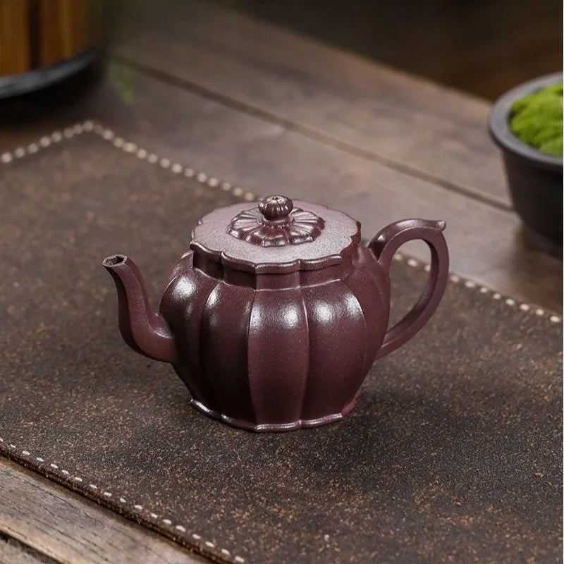Teko Zisha Yixing Buatan Tangan Sepenuhnya [Jinwen Gongdeng] (Zi Ni - 250ml)
